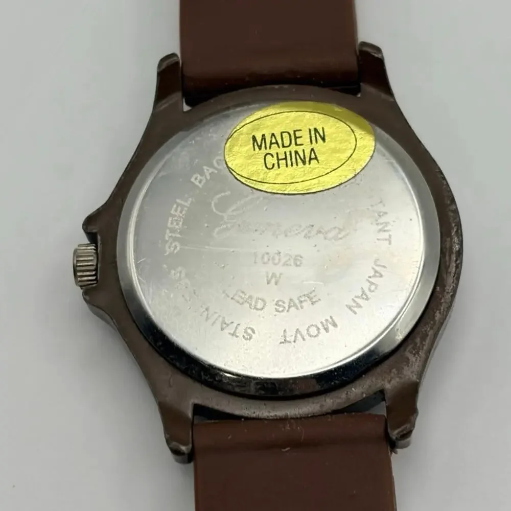 Silver & Brown Geneva Watch